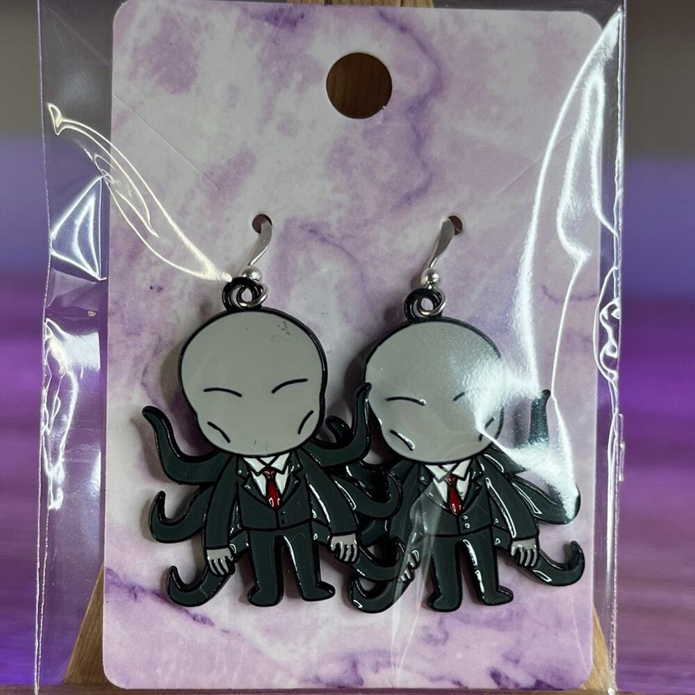 Slenderman Halloween Spooky Character Horror Handmade Earrings creepypasta scary